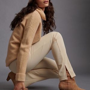 Anthropologie Seamed Slim Slit-Hem Pants